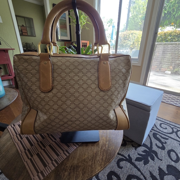 Celine Macadam Canvas and Leather Satchel Bag - Picture 3 of 11